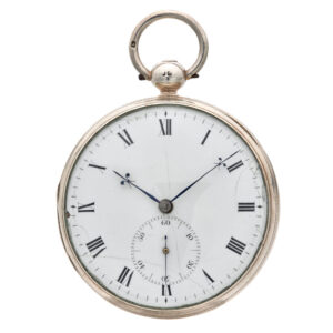 Impressive English silver open faced chronometer watch Circa 1837