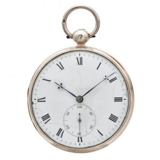 Impressive English silver open faced chronometer watch Circa 1837