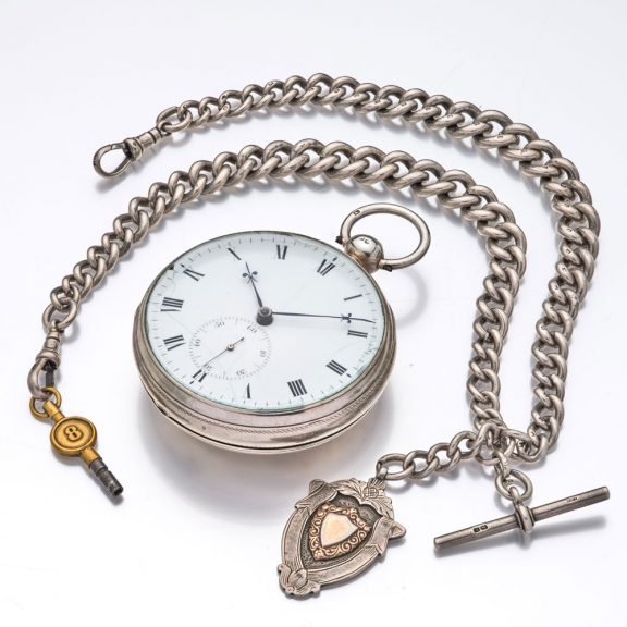 Impressive English silver open faced chronometer watch Circa 1837 Impressive English silver open faced chronometer watch Circa 1837