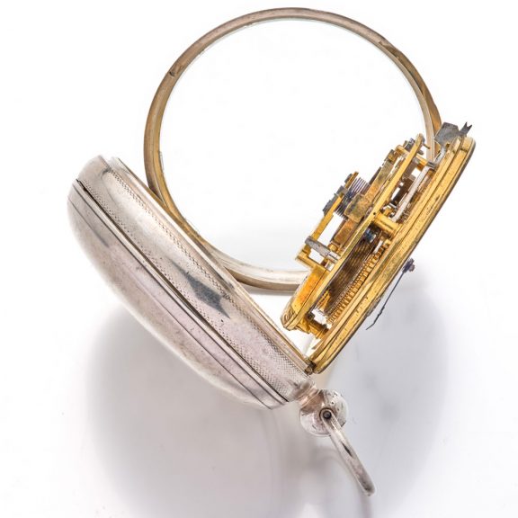 Impressive English silver open faced chronometer watch Circa 1837 Impressive English silver open faced chronometer watch Circa 1837