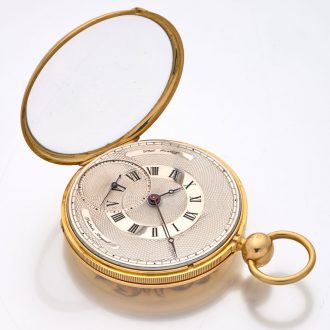 Exquisite French gold open faced lever pocket watch Circa 1850