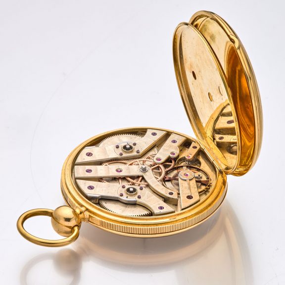 Exquisite French gold open faced lever pocket watch Circa 1850 Exquisite French gold open faced lever pocket watch Circa 1850
