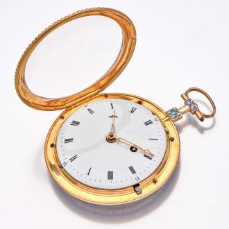 Exclusive French gold, enamel and pearl set watch Circa 1790