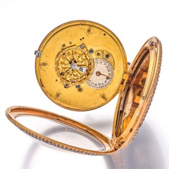 Exclusive French gold, enamel and pearl set watch Circa 1790