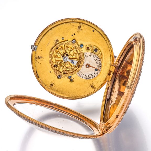 Exclusive French gold, enamel and pearl set watch Circa 1790 Exclusive French gold, enamel and pearl set watch Circa 1790