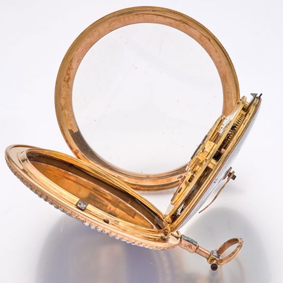 Exclusive French gold, enamel and pearl set watch Circa 1790 Exclusive French gold, enamel and pearl set watch Circa 1790