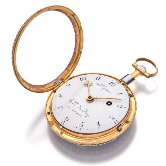 Rare French 18 carat gold and enamel verge watch Circa 1790 Rare French 18 carat gold and enamel verge watch Circa 1790