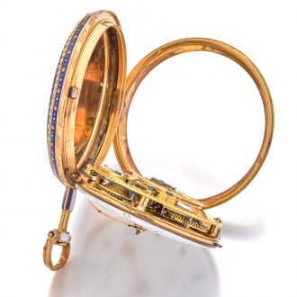 Rare French 18 carat gold and enamel verge watch Circa 1790 Rare French 18 carat gold and enamel verge watch Circa 1790
