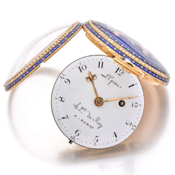 Rare French 18 carat gold and enamel verge watch Circa 1790 Rare French 18 carat gold and enamel verge watch Circa 1790