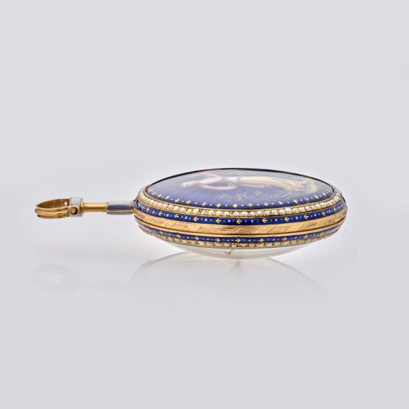 Rare French 18 carat gold and enamel verge watch Circa 1790 Rare French 18 carat gold and enamel verge watch Circa 1790