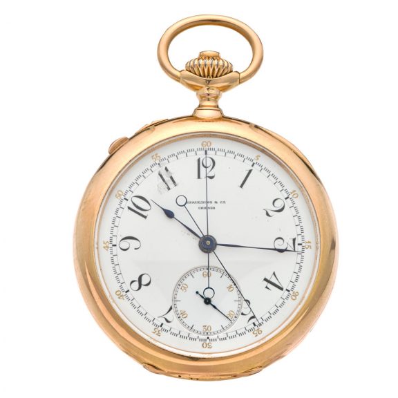 Swiss 18 carat gold Geneva split seconds chronograph Circa 1905 Swiss 18 carat gold Geneva split seconds chronograph Circa 1905