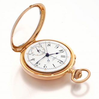 Swiss 18 carat gold Geneva split seconds chronograph Circa 1905