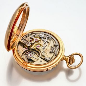Swiss 18 carat gold Geneva split seconds chronograph Circa 1905