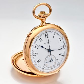 Swiss 18 carat gold Geneva split seconds chronograph Circa 1905