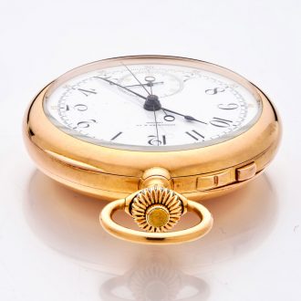 Swiss 18 carat gold Geneva split seconds chronograph Circa 1905