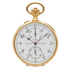 Heavy Swiss gold open faced chronograph watch Circa 1910
