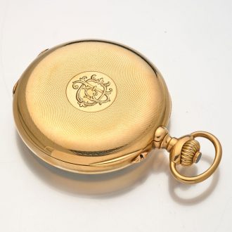 Heavy Swiss gold open faced chronograph watch Circa 1910