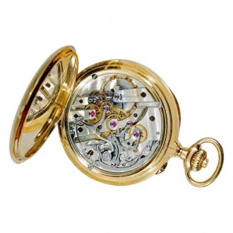 Heavy Swiss gold open faced chronograph watch Circa 1910