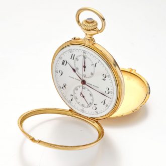 Heavy Swiss gold open faced chronograph watch Circa 1910