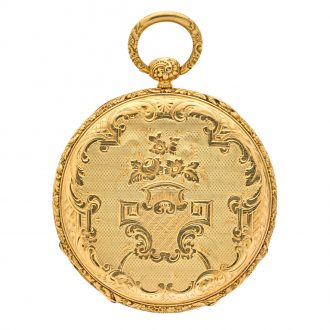 Decorative Swiss 18K gold open faced lever watch Circa 1840