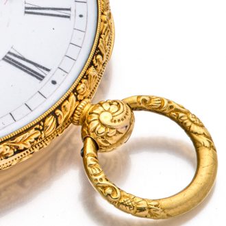 Decorative Swiss 18K gold open faced lever watch Circa 1840