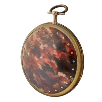 A Swiss gold and enamel verge watch with chatelaine Circa 1780