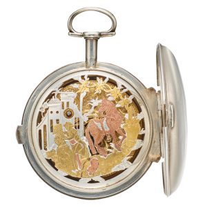French silver unsigned large verge watch with date Circa 1790