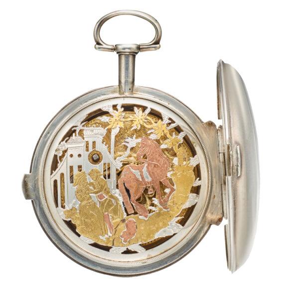 French silver unsigned large verge watch with date Circa 1790