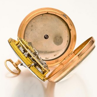 Belgian 18K gold repeater with self strike and date Circa 1800