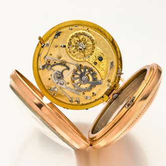 Belgian 18K gold repeater with self strike and date Circa 1800
