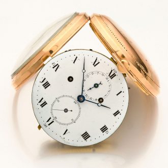 Belgian 18K gold repeater with self strike and date Circa 1800
