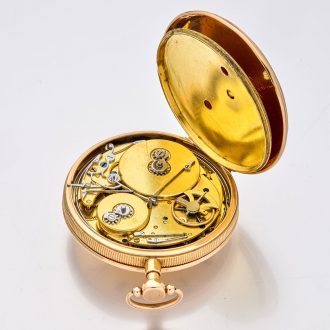 Swiss18 carat gold quarter repeating musical watch Circa 1820