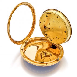 Rare French gold and enamel watch with regulator dial Circa 1790 Rare French gold and enamel watch with regulator dial Circa 1790