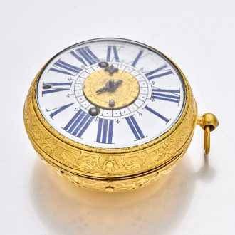 Large French silver gilt Louis XIV watch with alarm Circa 1690