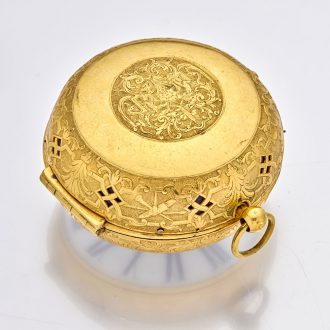 Large French silver gilt Louis XIV watch with alarm Circa 1690