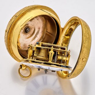 Large French silver gilt Louis XIV watch with alarm Circa 1690