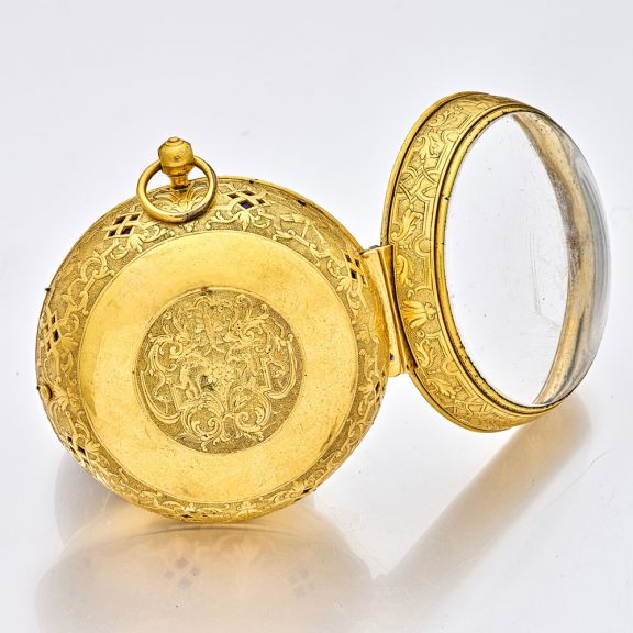Large French silver gilt Louis XIV watch with alarm Circa 1690 Large French silver gilt Louis XIV watch with alarm Circa 1690