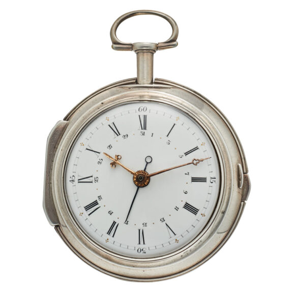 French silver unsigned large verge watch with date Circa 1790 French silver unsigned large verge watch with date Circa 1790