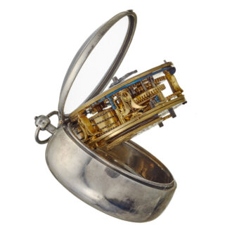 An English verge with unusual silver champleve dial Circa 1695 An English verge with unusual silver champleve dial Circa 1695