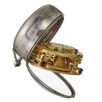 An English verge with unusual silver champleve dial Circa 1695 An English verge with unusual silver champleve dial Circa 1695