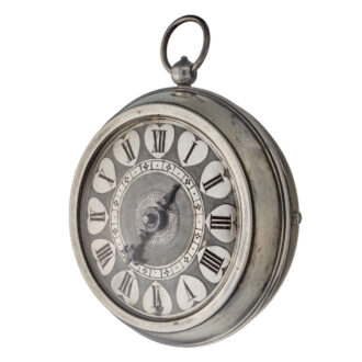 An English verge with unusual silver champleve dial Circa 1695