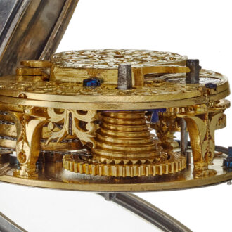 An English verge with unusual silver champleve dial Circa 1695 An English verge with unusual silver champleve dial Circa 1695