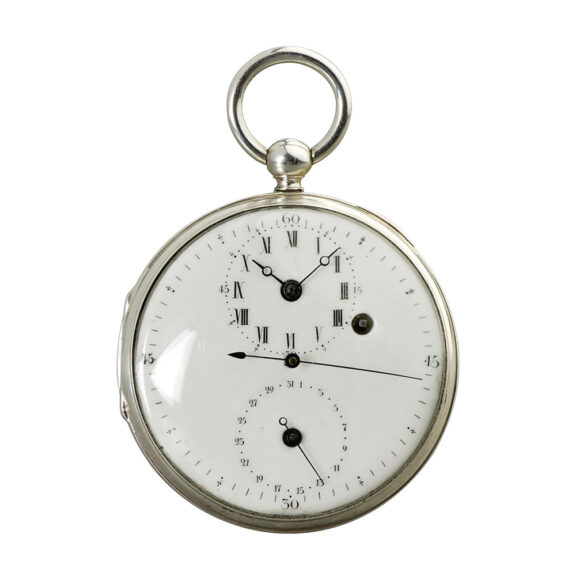 German silver watch with regulator dial and date Circa 1800