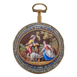 Swiss gilded decorative watch with paste stones Circa 1790