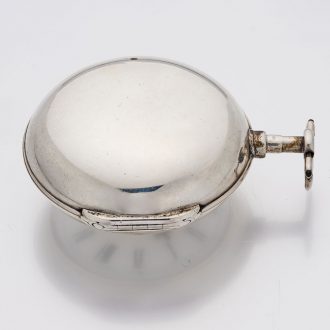 English silver pair cased verge pocket watch with Circa 1802