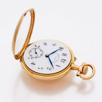 Swiss 18K gold keyless open faced lady's pocket watch Circa 1900