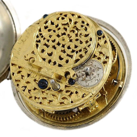 English rare silver pair cased verge pocket watch Circa 1710 English rare silver pair cased verge pocket watch Circa 1710