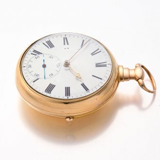 Heavy Irish gold precision watch with duplex escapement Circa 1820