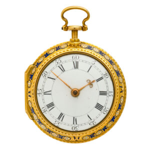 Attractive English enamelled gold cylinder watch Circa 1774