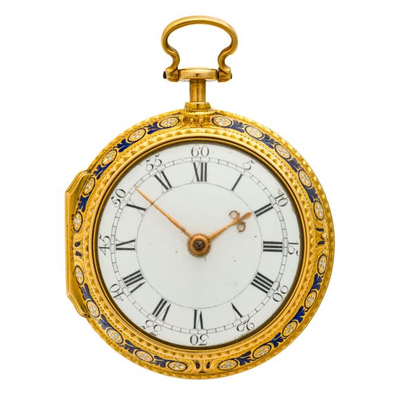 Attractive English enamelled gold cylinder watch Circa 1774 Attractive English enamelled gold cylinder watch Circa 1774